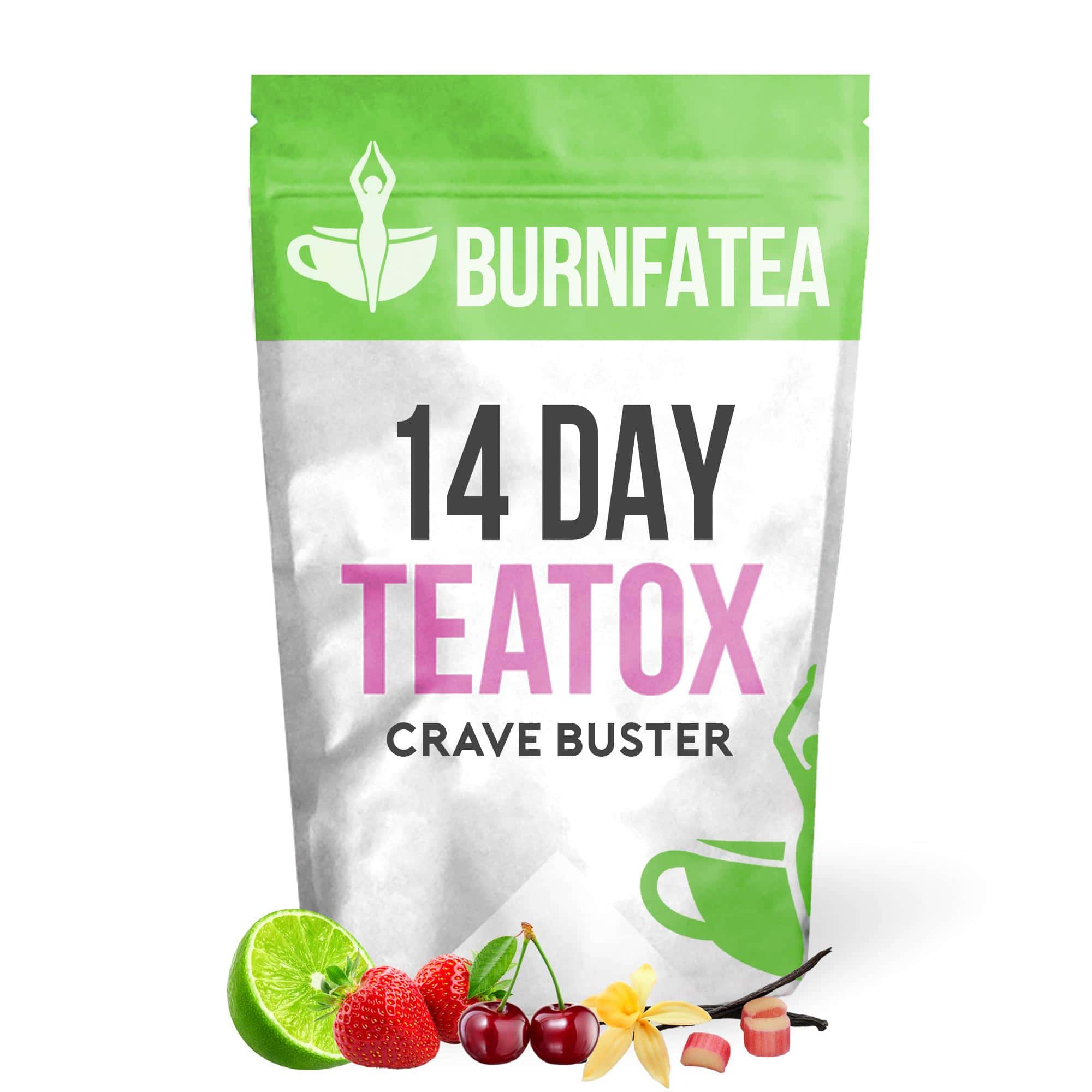 Burnfatea 14 Day Crave Buster Teatox Burnfatea 14 Day Crave Buster Teatox with fruits and herbs.