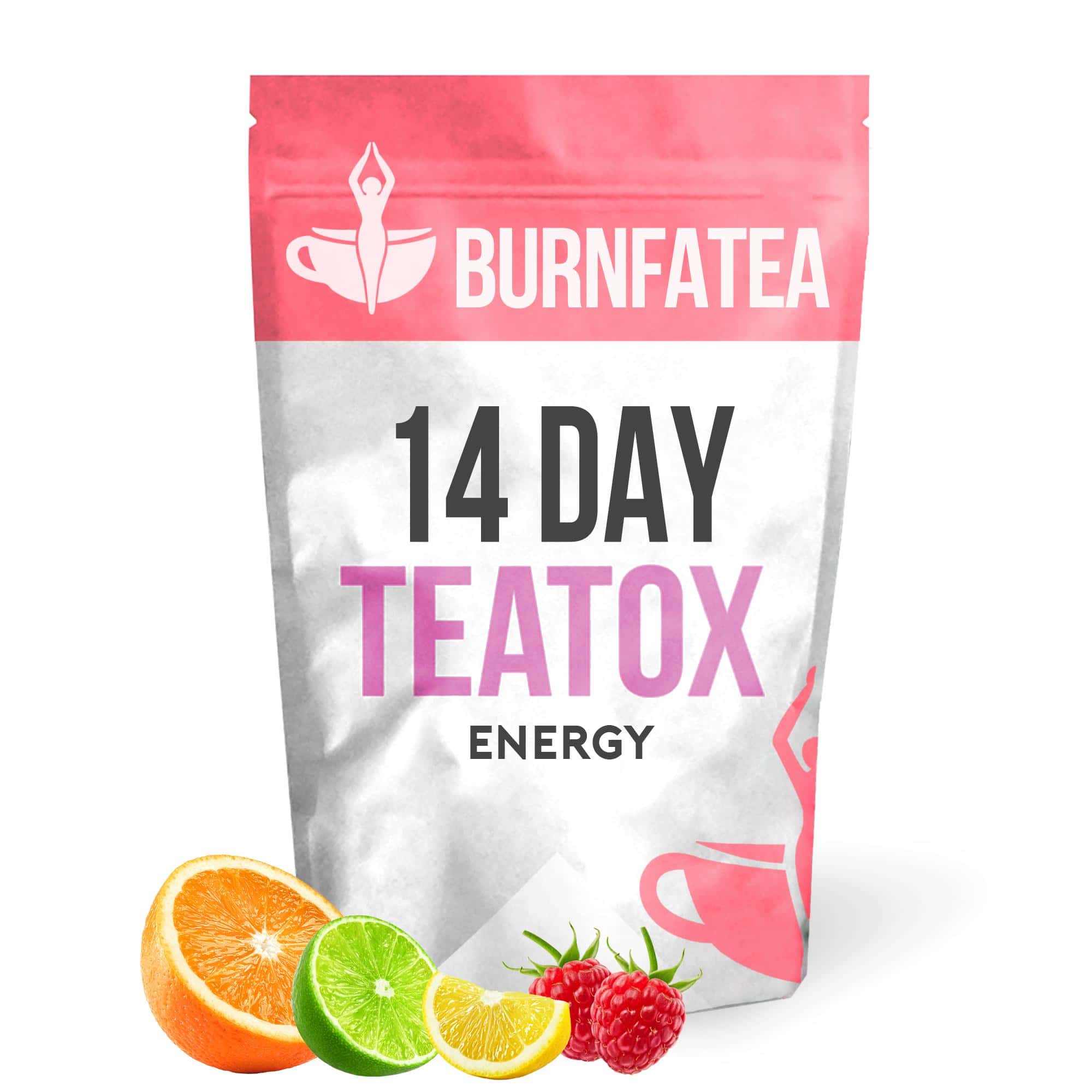 Burnfatea 14 Day Teatox Energy Pack Burnfatea 14 Day Teatox energy tea with citrus and berry ingredients.